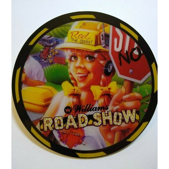 Road Show Pinball COASTER Original UNUSED Promo Plastic 1994 Red The Boss - Picture 3 of 4